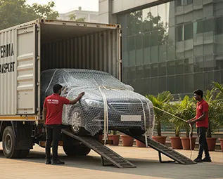 New Verma Car Transport drivers handling a vehicle with care