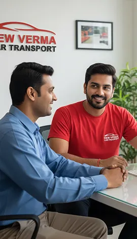 New Verma Car Transport support team assisting a customer with vehicle relocation inquiries.