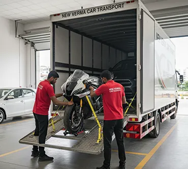 Bike relocation by New Verma Car Transport with precision and care