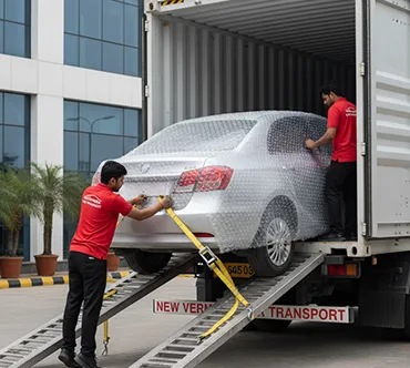 Professional car relocation by New Verma Car Transport with safety measures