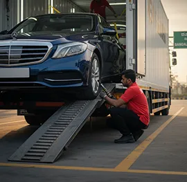 Professional handling of car loading process