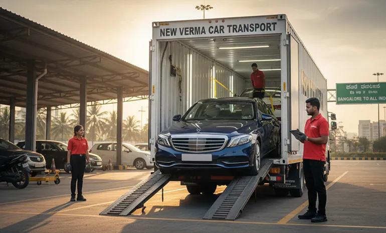 Safe car loading and unloading by trained professionals with New Verma Car Transport