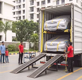 Vehicle safely unloaded and delivered to the customer