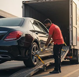 Professional handling of insured vehicle during transport