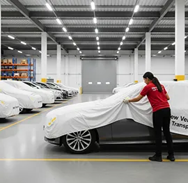 Indoor vehicle storage warehouse with proper lighting and security